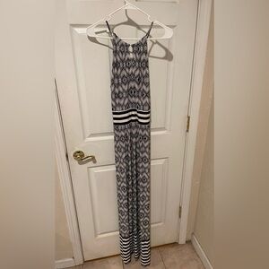 London Times Monochrome Patterned Maxi Dress